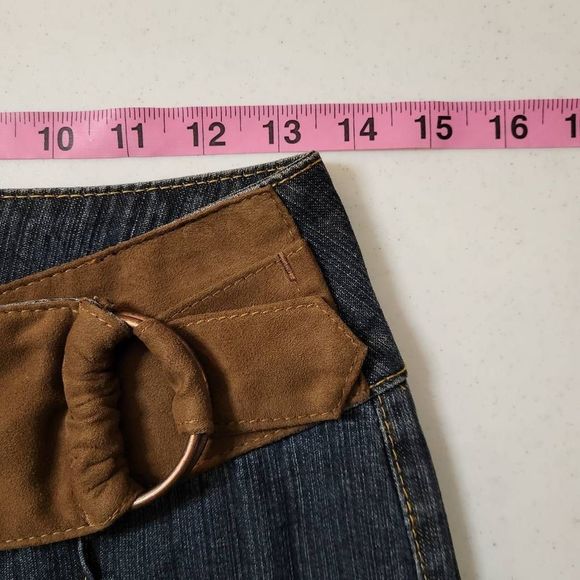 Jordache Blue and Brown Flare Jeans - Picture 9 of 12